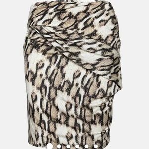 JUST CAVALLI multicolor snakeskin print jersey draped skirt